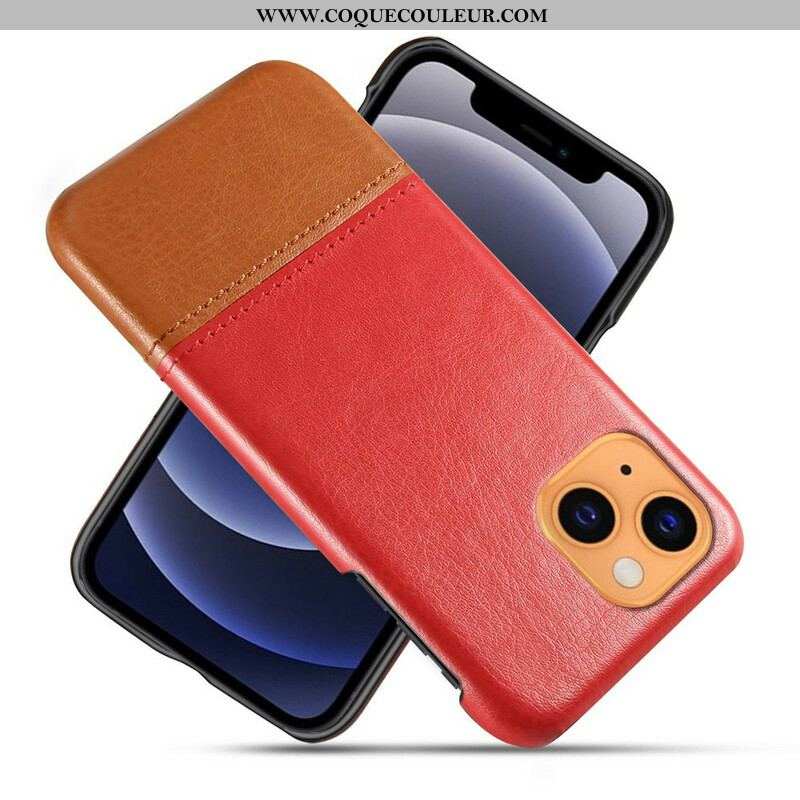 Coque iPhone 13 Mini Effet Cuir Bicolore KSQ