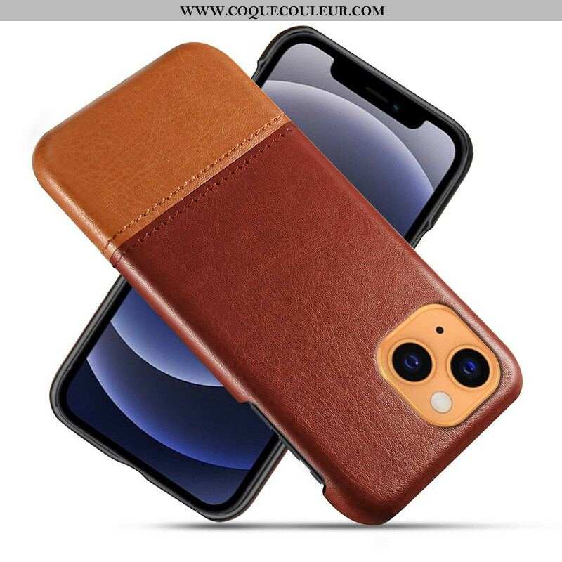 Coque iPhone 13 Mini Effet Cuir Bicolore KSQ