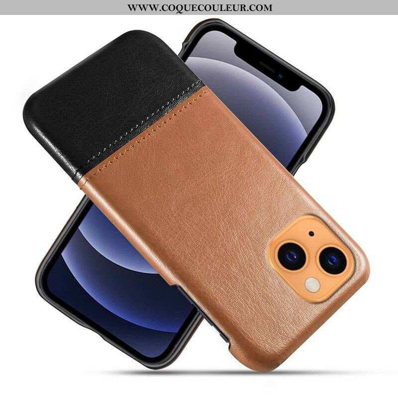Coque iPhone 13 Mini Effet Cuir Bicolore KSQ