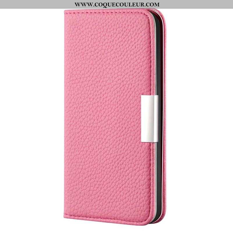 Flip Cover iPhone 13 Mini Simili Cuir Litchi Ultra Chic