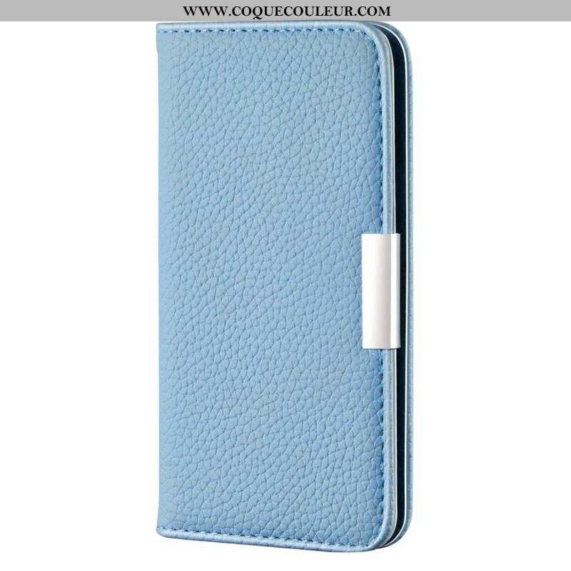 Flip Cover iPhone 13 Mini Simili Cuir Litchi Ultra Chic