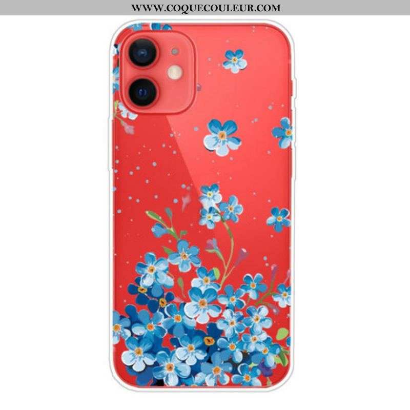 Coque iPhone 13 Mini Bouquet de Fleurs Bleues