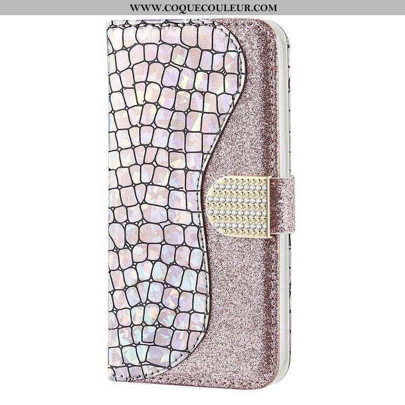 Housse iPhone 13 Mini Croco Diamants