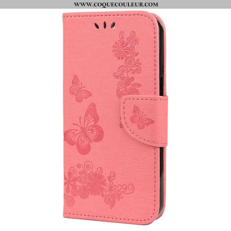 Housse iPhone 13 Mini Splendides Papillons à Lanière