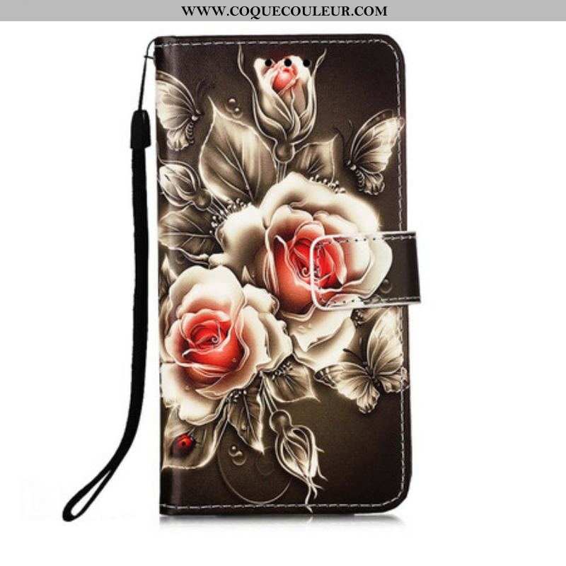 Housse iPhone 13 Mini Roses Dorées