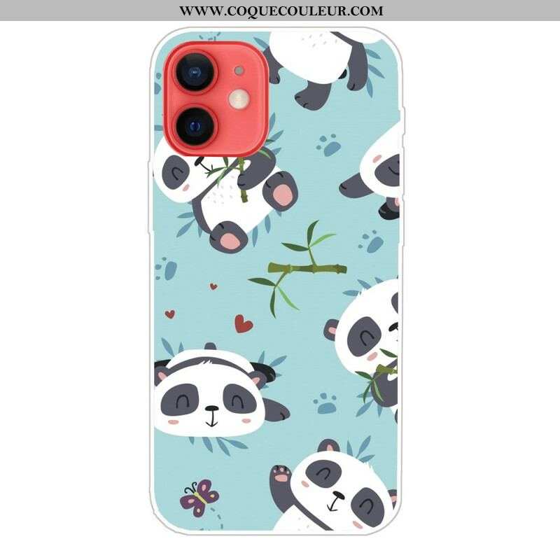 Coque iPhone 13 Mini Tas de Pandas