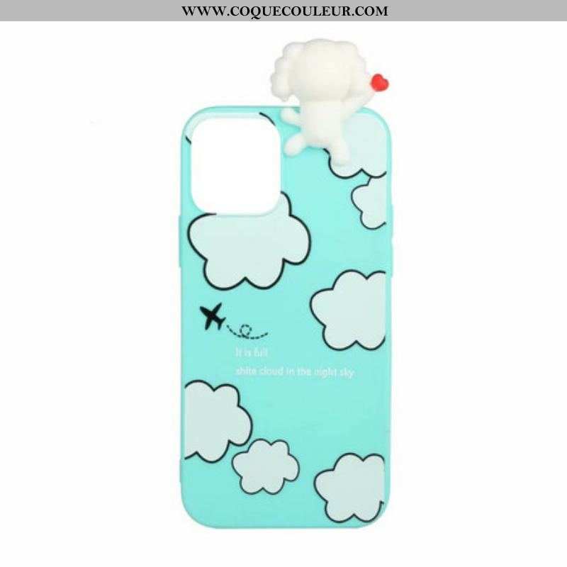 Coque iPhone 13 Mini 3D Chien dans les Nuages