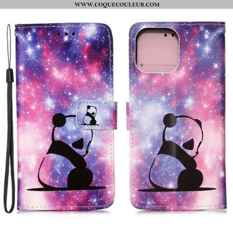 Housse iPhone 13 Mini Panda Galaxie