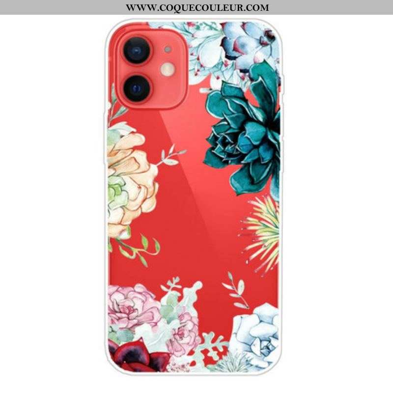 Coque iPhone 13 Mini Fleurs Aquarelle