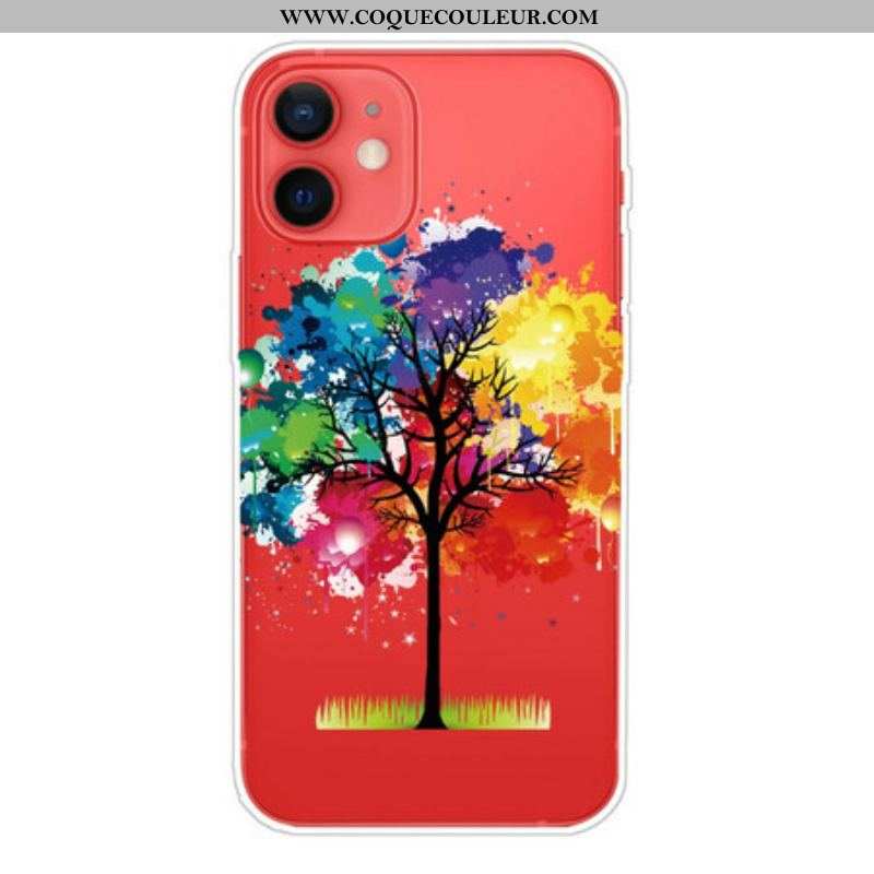 Coque iPhone 13 Mini Transparente Arbre Aquarelle