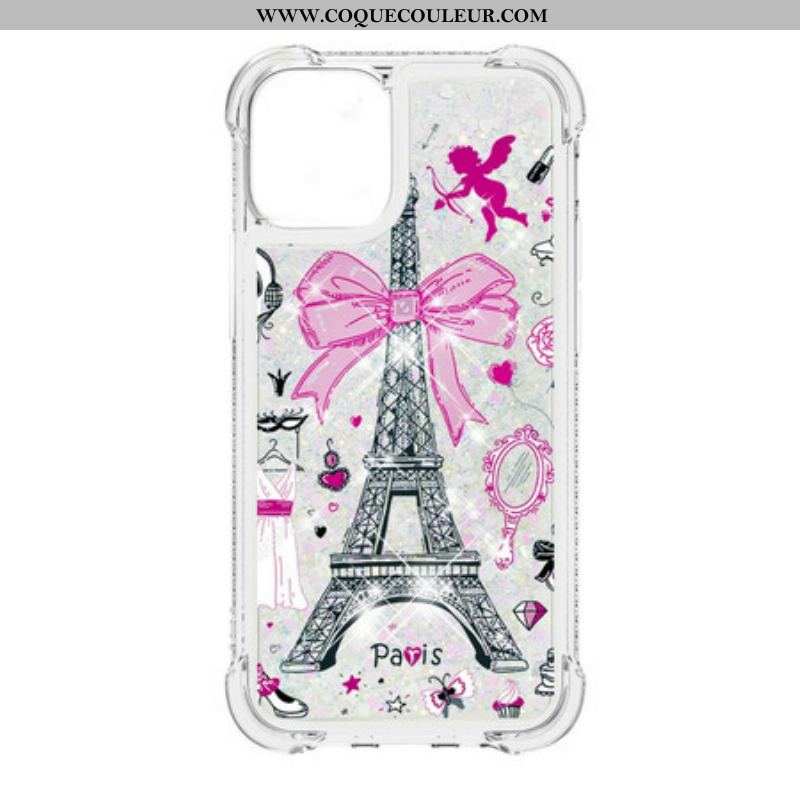 Coque iPhone 13 Mini La Tour Eiffel Paillettes