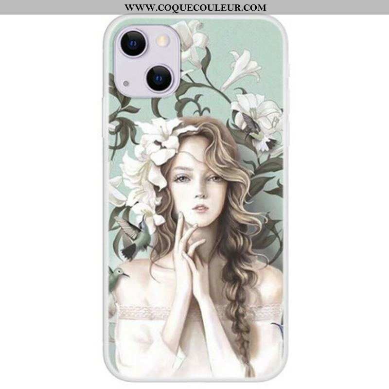 Coque iPhone 13 Mini La Femme à Fleurs