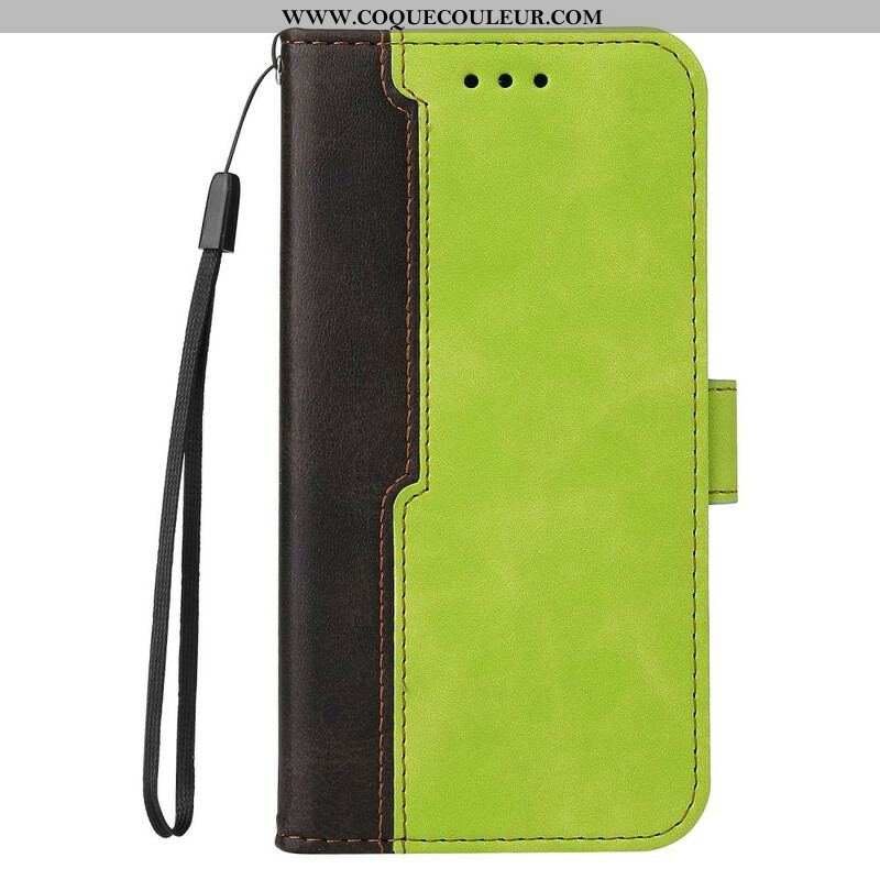 Housse iPhone 13 Mini Simili Cuir Bicolore