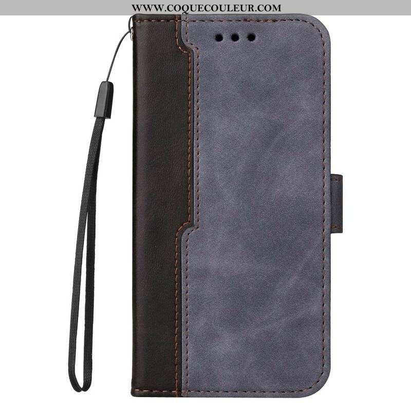 Housse iPhone 13 Mini Simili Cuir Bicolore