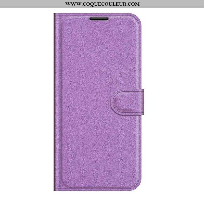 Housse iPhone 13 Mini Effet Cuir Litchi Classique