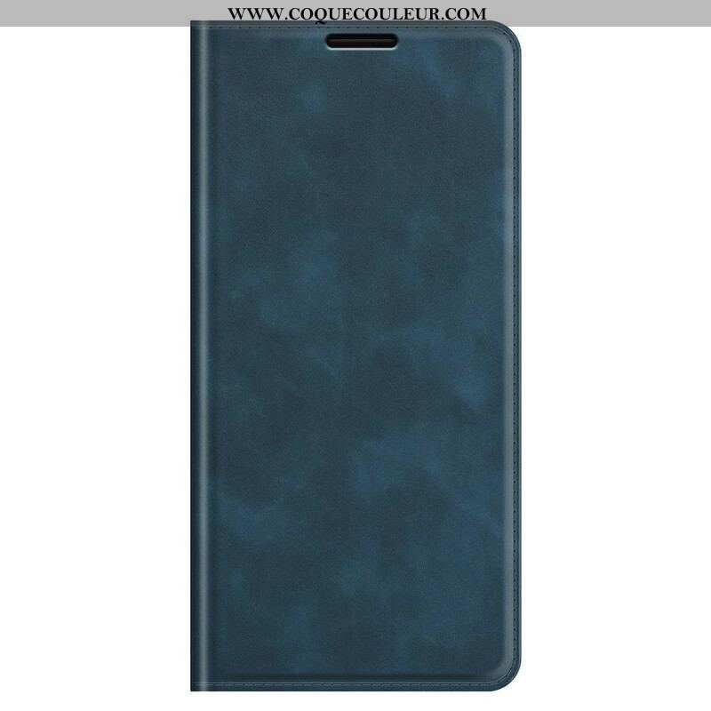 Flip Cover iPhone 13 Pro Max Effet Cuir Douceur Soie