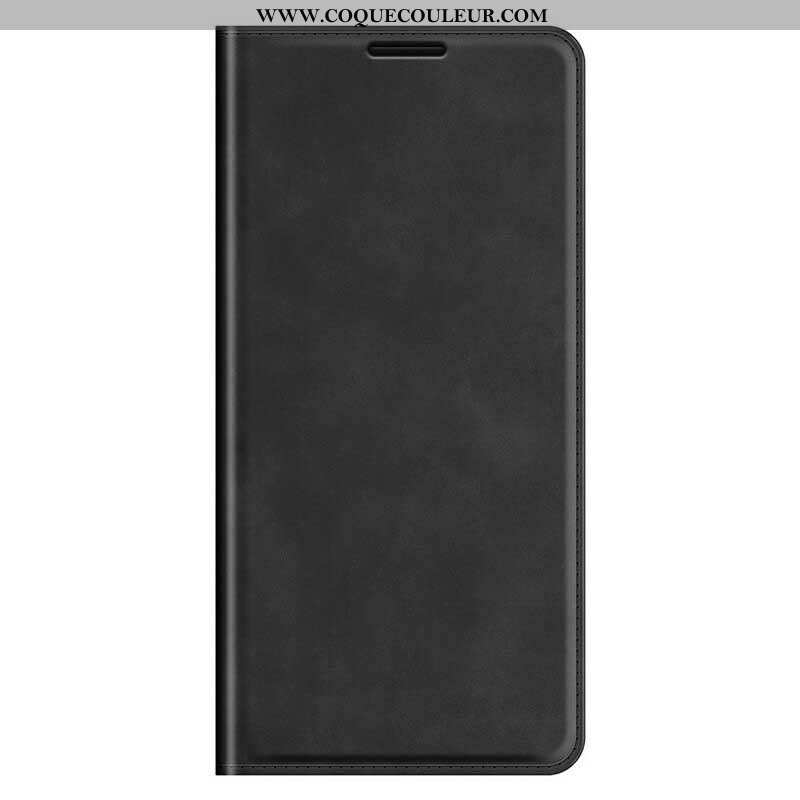 Flip Cover iPhone 13 Pro Max Effet Cuir Douceur Soie