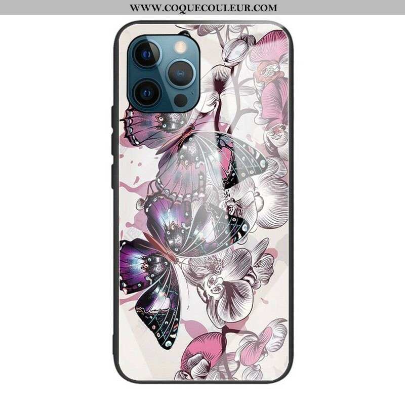 Coque iPhone 13 Pro Max Verre Trempé Variation Papillons