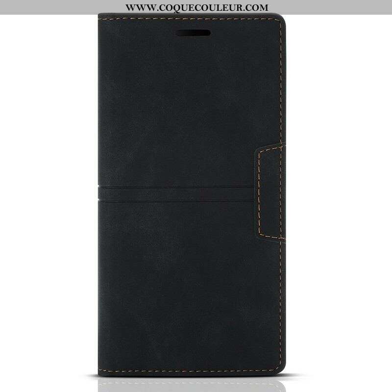 Flip Cover iPhone 13 Pro Max Style Cuir Couture Fermoir Magnétique