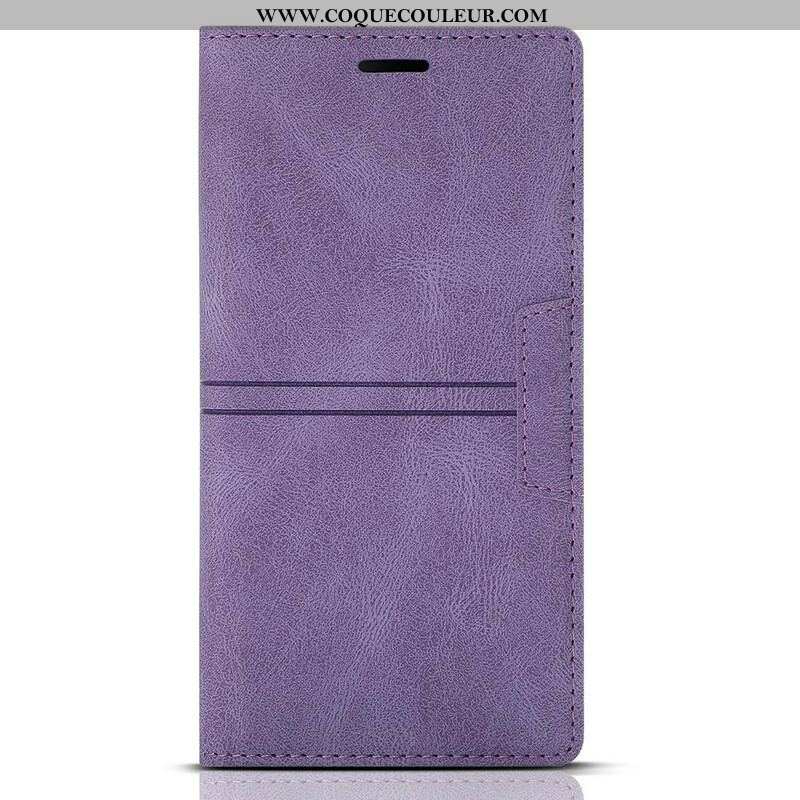 Flip Cover iPhone 13 Pro Max Style Cuir Couture Fermoir Magnétique