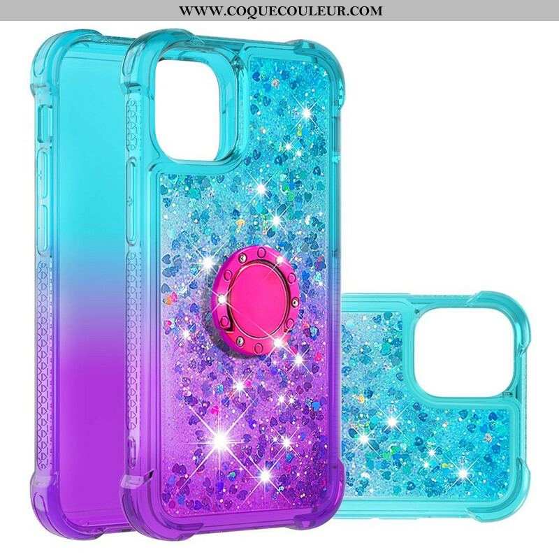 Coque iPhone 13 Pro Max Paillettes Anneau-Support