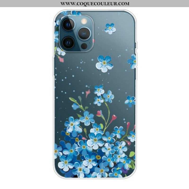 Coque iPhone 13 Pro Max Bouquet de Fleurs Bleues