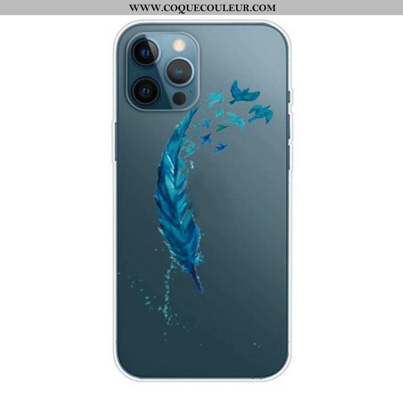 Coque iPhone 13 Pro Max Belle Plume Bleue