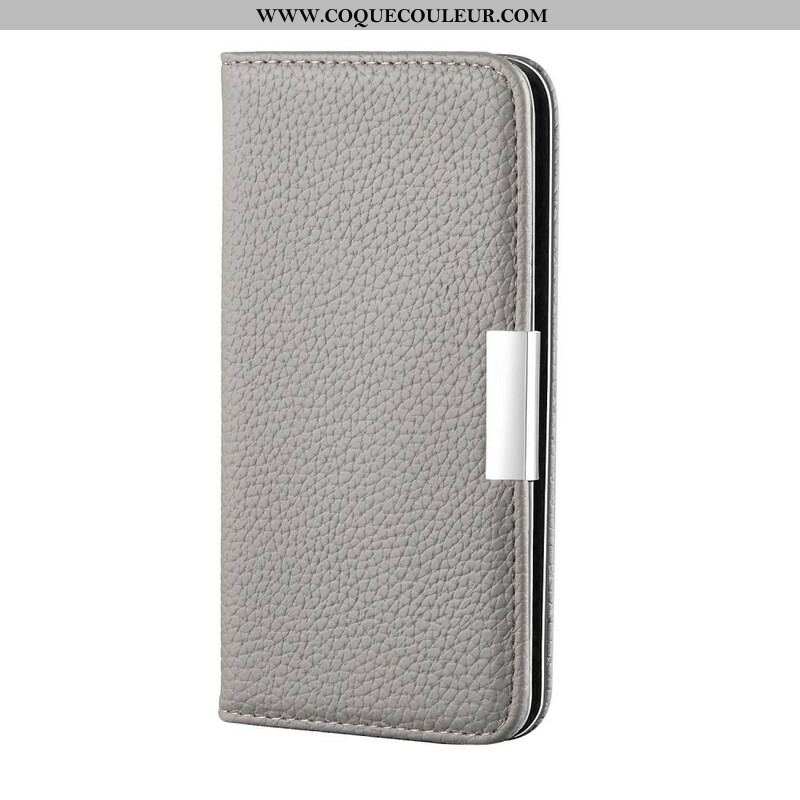 Flip Cover iPhone 13 Pro Max Simili Cuir Litchi Ultra Chic