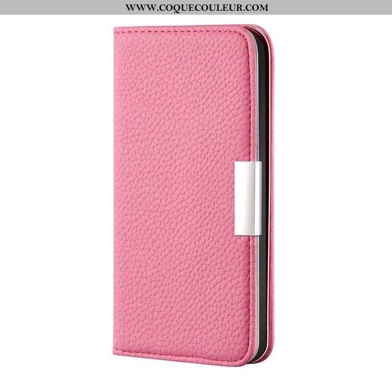 Flip Cover iPhone 13 Pro Max Simili Cuir Litchi Ultra Chic