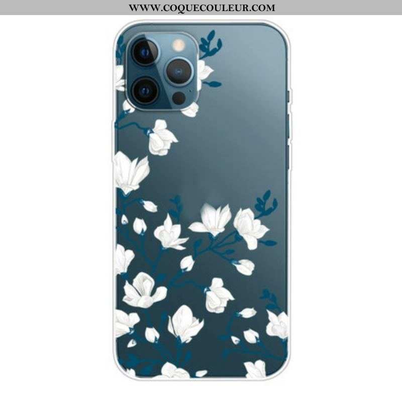 Coque iPhone 13 Pro Max Fleurs Blanches