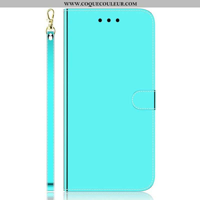 Housse iPhone 13 Pro Max Simili Cuir Couverture Miroir