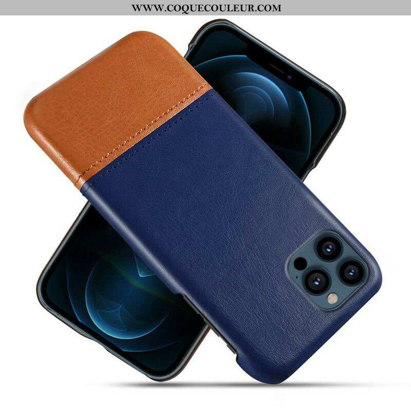 Coque iPhone 13 Pro Max Effet Cuir Bicolore KSQ