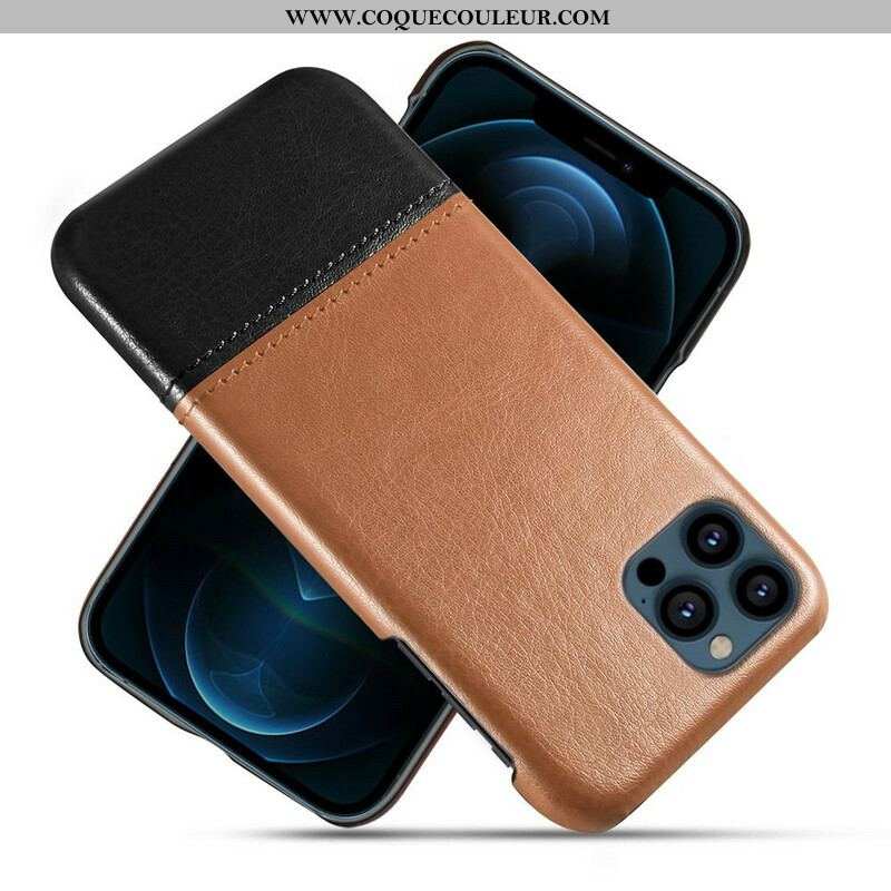 Coque iPhone 13 Pro Max Effet Cuir Bicolore KSQ