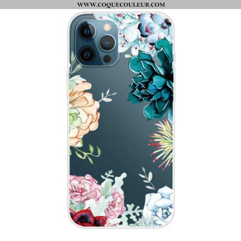 Coque iPhone 13 Pro Max Fleurs Aquarelle