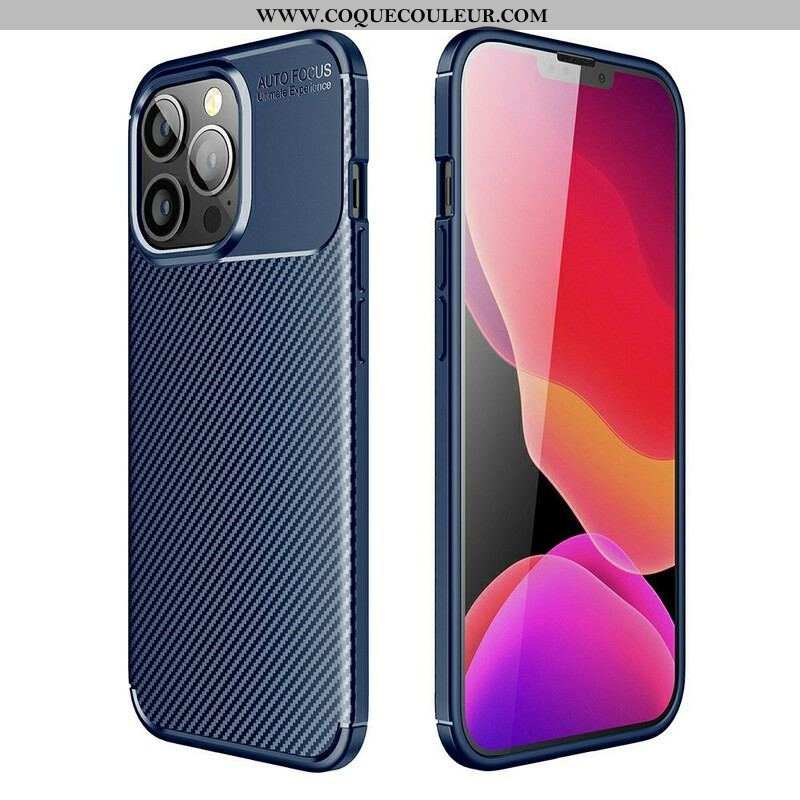 Coque iPhone 13 Pro Flexible Texture Fibre Carbone