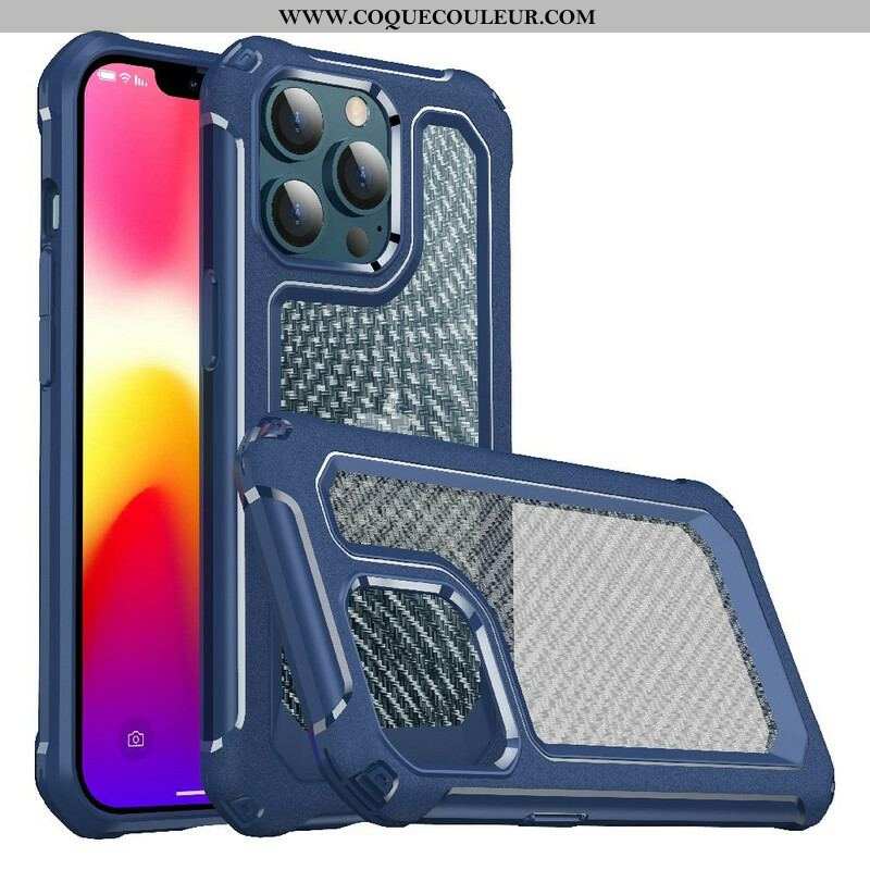 Coque iPhone 13 Pro Transparente Texture Fibre Carbone