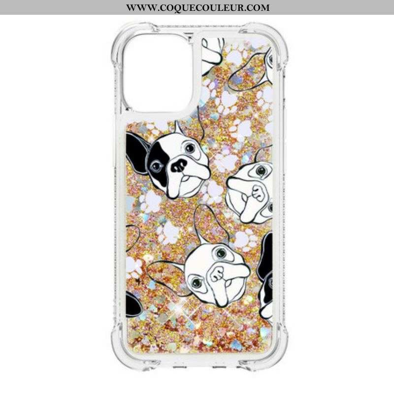 Coque iPhone 13 Pro Mr Chien Paillettes