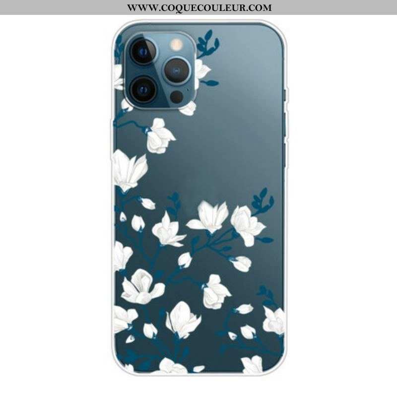 Coque iPhone 13 Pro Fleurs Blanches