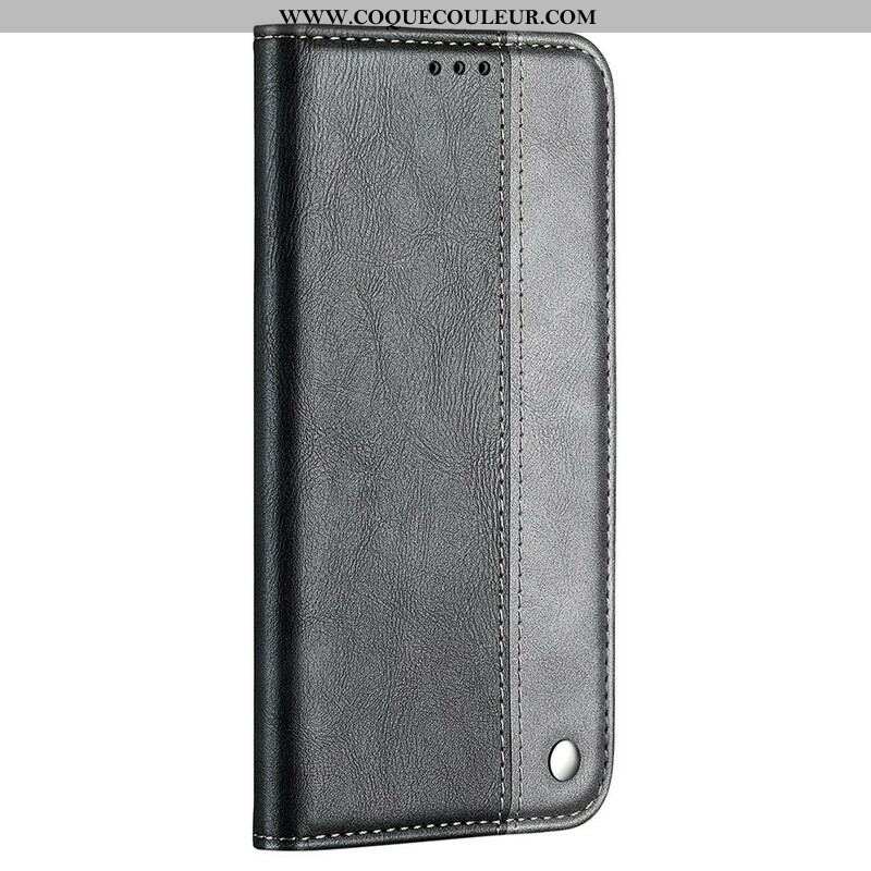 Flip Cover iPhone 13 Pro Bicolore Effet Cuir