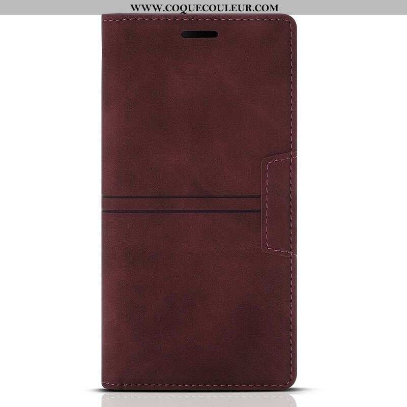 Flip Cover iPhone 13 Pro Style Cuir Couture Fermoir Magnétique