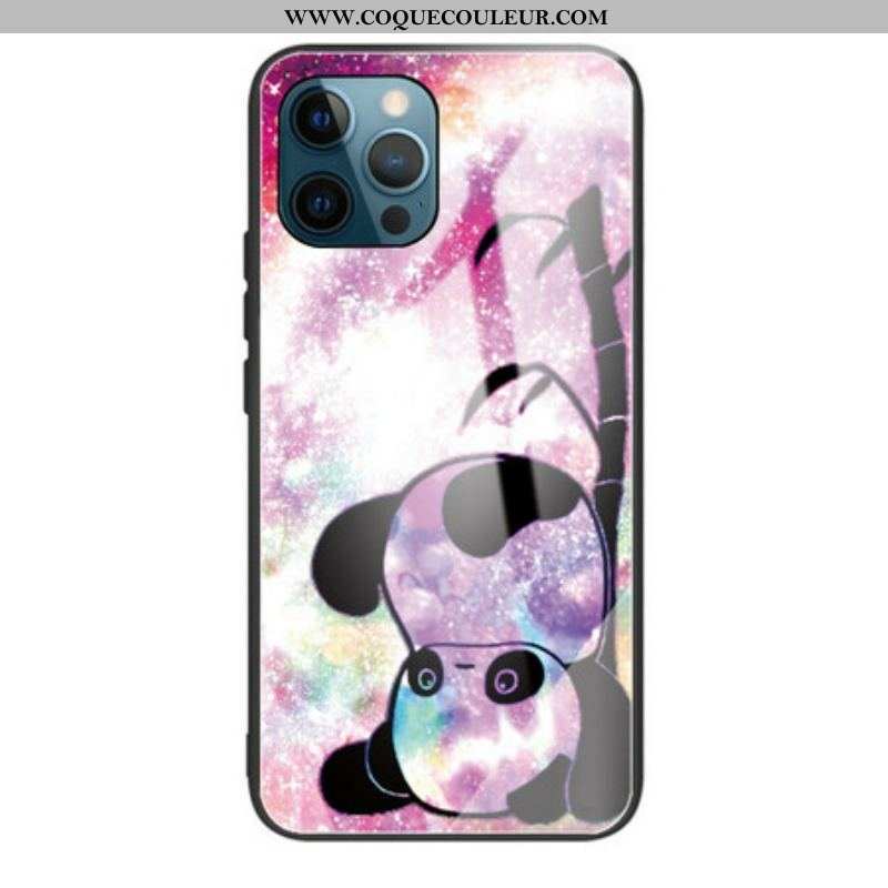 Coque iPhone 13 Pro Verre Trempé Panda et Bambou