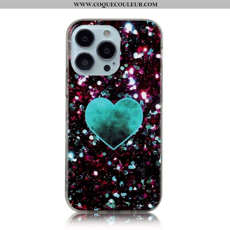 Coque iPhone 13 Pro Marbre Paillettes