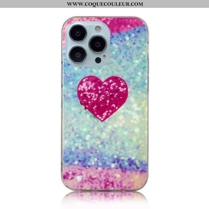 Coque iPhone 13 Pro Marbre Paillettes