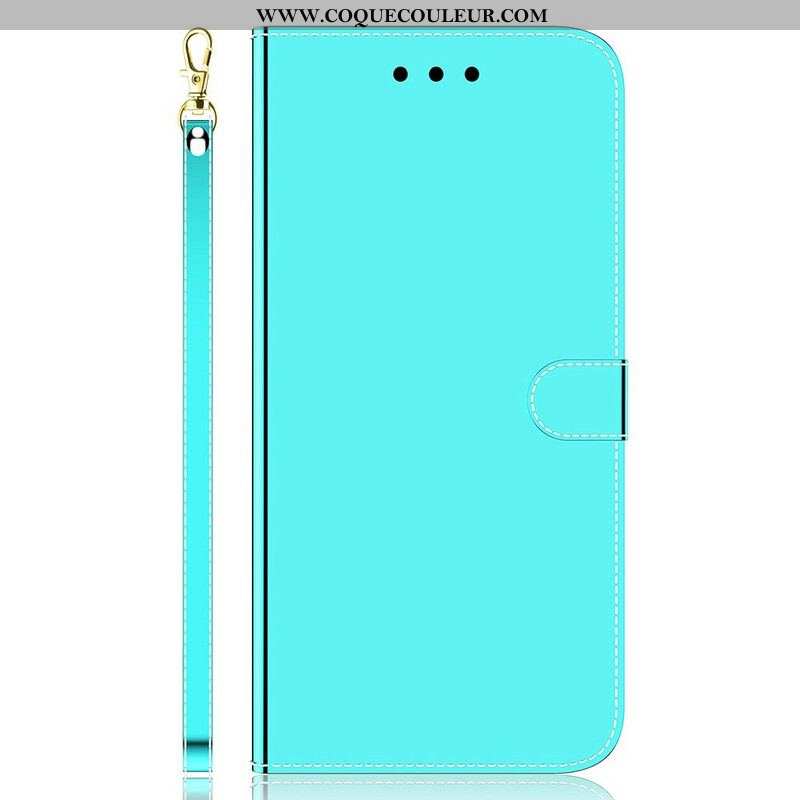 Housse iPhone 13 Pro Simili Cuir Couverture Miroir