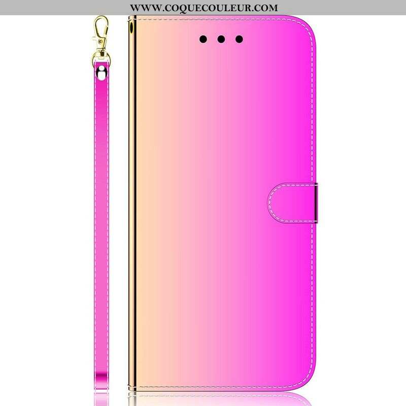 Housse iPhone 13 Pro Simili Cuir Couverture Miroir