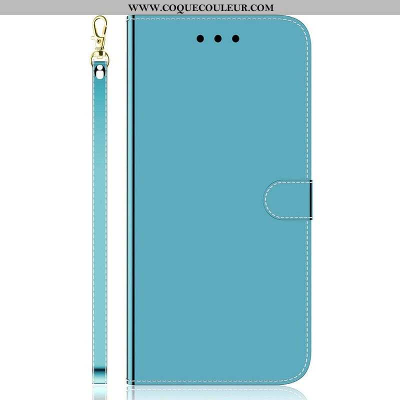 Housse iPhone 13 Pro Simili Cuir Couverture Miroir