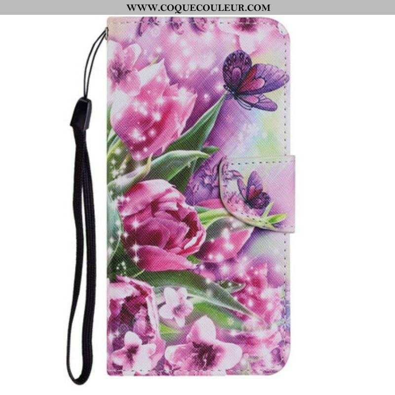 Housse iPhone 13 Pro Papillons et Tulipes