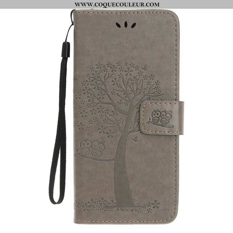 Housse iPhone 13 Pro Arbre et Hiboux à Lanière