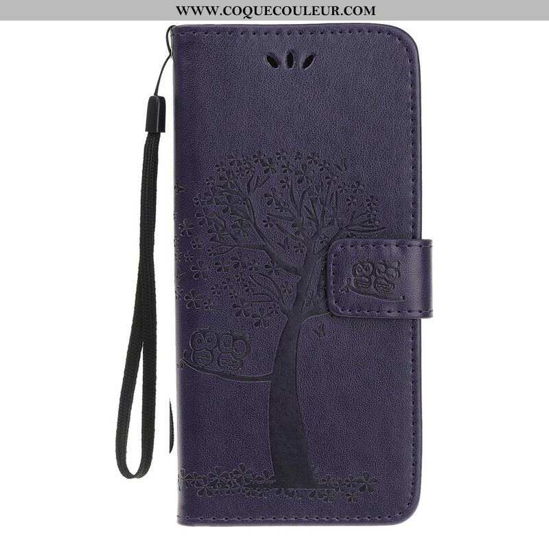 Housse iPhone 13 Pro Arbre et Hiboux à Lanière