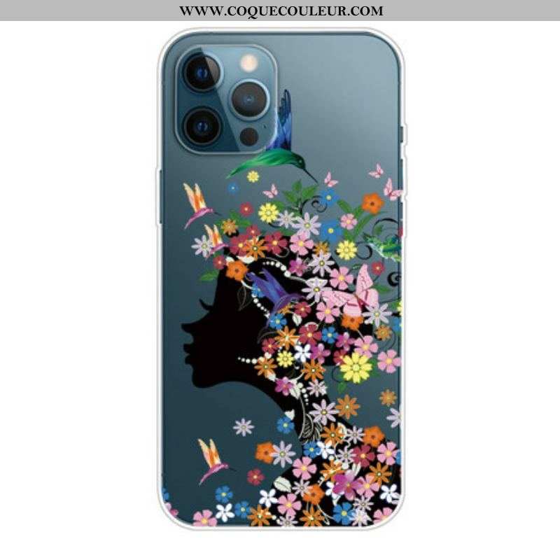 Coque iPhone 13 Pro Jolie Tête Fleurie